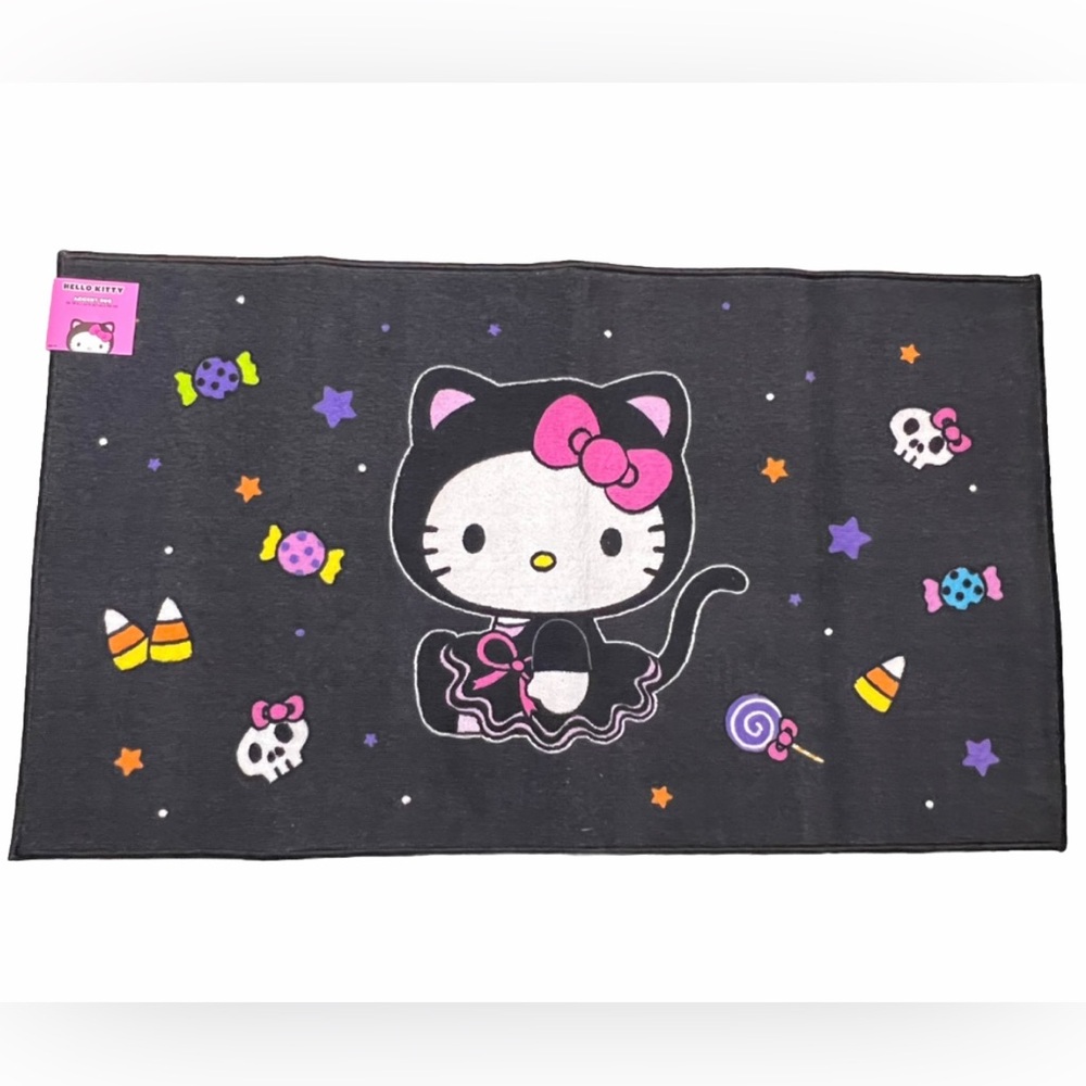 Hello Kitty Halloween Accent Rug Black Cat Costume